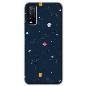 Vivo Y20S Çizim Gezegen Baskılı Uyumlu Silikon Kılıf