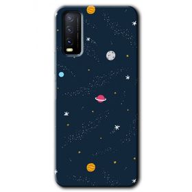 Vivo Y20S Çizim Gezegen Baskılı Uyumlu Silikon Kılıf