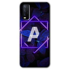 Vivo Y20S Dark Neon Yaprak A Harfi Baskılı Uyumlu Silikon Kılıf