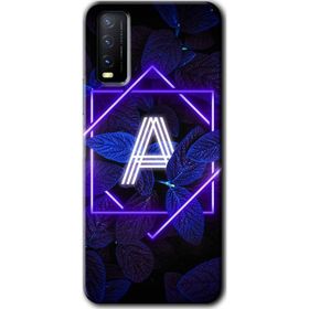Vivo Y20S Dark Neon Yaprak A Harfi Baskılı Uyumlu Silikon Kılıf