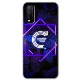 Vivo Y20S Dark Neon Yaprak G Harfi Baskılı Uyumlu Silikon Kılıf