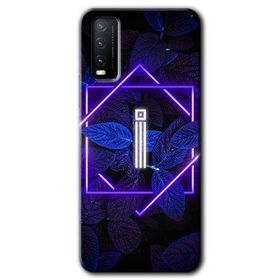 Vivo Y20S Dark Neon Yaprak I Harfi Baskılı Uyumlu Silikon Kılıf