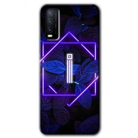 Vivo Y20S Dark Neon Yaprak I Harfi Baskılı Uyumlu Silikon Kılıf