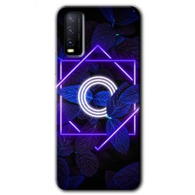 Vivo Y20S Dark Neon Yaprak Ö Harfi Baskılı Uyumlu Silikon Kılıf