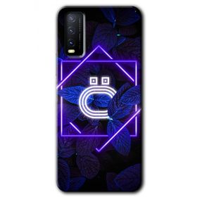 Vivo Y20S Dark Neon Yaprak Ö Harfi Baskılı Uyumlu Silikon Kılıf