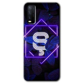 Vivo Y20S Dark Neon Yaprak S Harfi Baskılı Uyumlu Silikon Kılıf