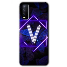 Vivo Y20S Dark Neon Yaprak V Harfi Baskılı Uyumlu Silikon Kılıf