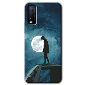 Vivo Y20S Dolunay Yalnızlık Baskılı Uyumlu Silikon Kılıf