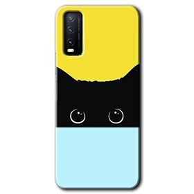 Vivo Y20S Kara Kedi Baskılı Uyumlu Silikon Kılıf