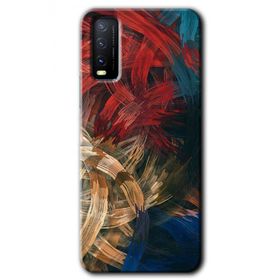 Vivo Y20S Karma Boyalar Baskılı Uyumlu Silikon Kılıf