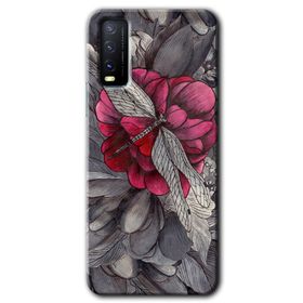Vivo Y20S kelebek Ömrü Baskılı Uyumlu Silikon Kılıf