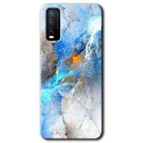 Vivo Y20S Mavi Buzul Baskılı Uyumlu Silikon Kılıf