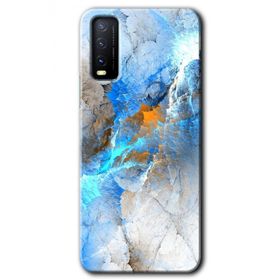 Vivo Y20S Mavi Buzul Baskılı Uyumlu Silikon Kılıf