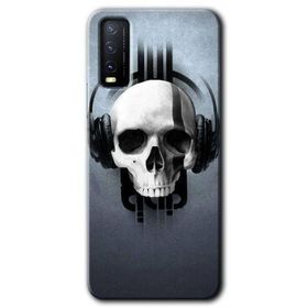 Vivo Y20S Müzik Kurukafa Baskılı Uyumlu Silikon Kılıf