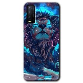 Vivo Y20S Neon Aslan Baskılı Uyumlu Silikon Kılıf