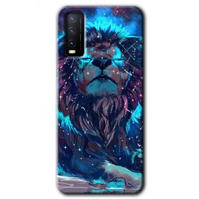 Vivo Y20S Neon Aslan Baskılı Uyumlu Silikon Kılıf
