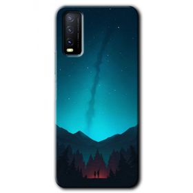 Vivo Y20S Night Fores Mount Baskılı Uyumlu Silikon Kılıf