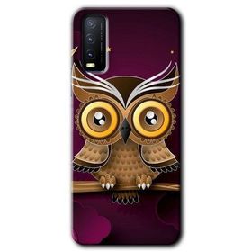Vivo Y20S Owl Bird Branch Baskılı Uyumlu Silikon Kılıf