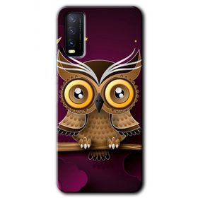 Vivo Y20S Owl Bird Branch Baskılı Uyumlu Silikon Kılıf