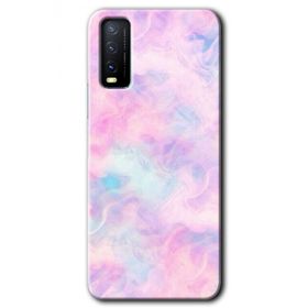Vivo Y20S Pembe Duman Baskılı Uyumlu Silikon Kılıf