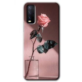 Vivo Y20S Retro Gül Baskılı Uyumlu Silikon Kılıf