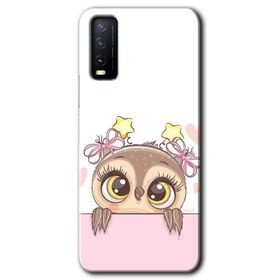 Vivo Y20S Sevimli Baykuş Baskılı Uyumlu Silikon Kılıf