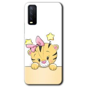 Vivo Y20S Sevimli Kedi Baskılı Uyumlu Silikon Kılıf