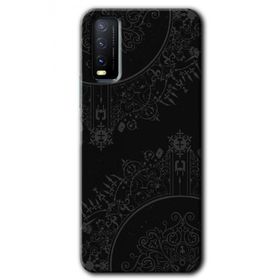 Vivo Y20S Siyah Mandala Baskılı Uyumlu Silikon Kılıf