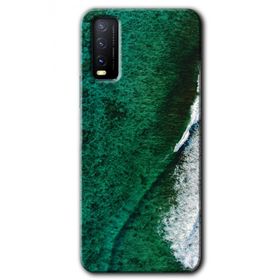 Vivo Y20S Yeşil Okyanus Baskılı Uyumlu Silikon Kılıf