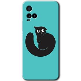 Vivo Y21 Cat Vector Baskılı Uyumlu Silikon Kılıf