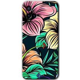 Vivo Y21 Çizim Çiçekler Baskılı Uyumlu Silikon Kılıf