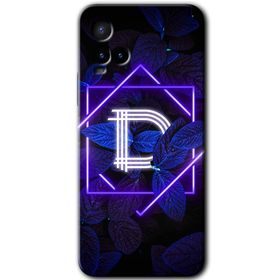 Vivo Y21 Dark Neon Yaprak D Harfi Baskılı Uyumlu Silikon Kılıf