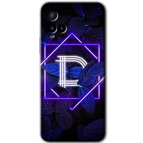 Vivo Y21 Dark Neon Yaprak D Harfi Baskılı Uyumlu Silikon Kılıf