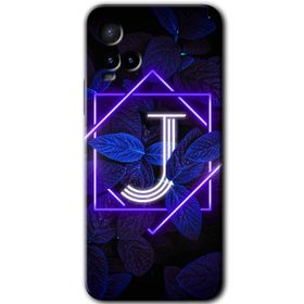 Vivo Y21 Dark Neon Yaprak J Harfi Baskılı Uyumlu Silikon Kılıf
