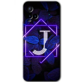 Vivo Y21 Dark Neon Yaprak J Harfi Baskılı Uyumlu Silikon Kılıf