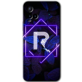 Vivo Y21 Dark Neon Yaprak R Harfi Baskılı Uyumlu Silikon Kılıf