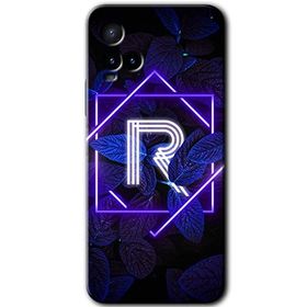 Vivo Y21 Dark Neon Yaprak R Harfi Baskılı Uyumlu Silikon Kılıf