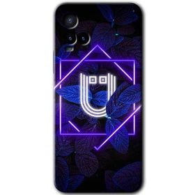 Vivo Y21 Dark Neon Yaprak U Harfi Baskılı Uyumlu Silikon Kılıf