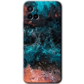 Vivo Y21 Liquid Colorfull Baskılı Uyumlu Silikon Kılıf
