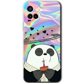 Vivo Y21 Milkshake Panda Baskılı Uyumlu Silikon Kılıf