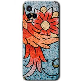 Vivo Y21 Mozaik Çiçek Baskılı Uyumlu Silikon Kılıf