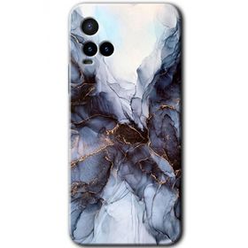 Vivo Y21 Otantik Mermer Baskılı Uyumlu Silikon Kılıf