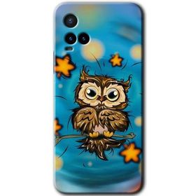 Vivo Y21 Owl Bird Stars Baskılı Uyumlu Silikon Kılıf