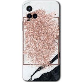 Vivo Y21 Simli Mermer Baskılı Uyumlu Silikon Kılıf
