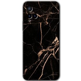 Vivo Y21 Siyah Gold Mermer Baskılı Uyumlu Silikon Kılıf