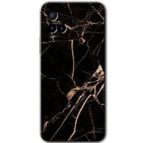 Vivo Y21 Siyah Gold Mermer Baskılı Uyumlu Silikon Kılıf