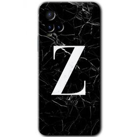 Vivo Y21 Siyah Mermer Desenli Z Harfi Baskılı Uyumlu Silikon Kılıf