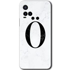 Vivo Y21S Beyaz Mermer Desenli O Harfi Baskılı Uyumlu Silikon Kılıf