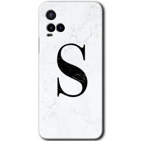 Vivo Y21S Beyaz Mermer Desenli Ş Harfi Baskılı Uyumlu Silikon Kılıf