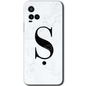 Vivo Y21S Beyaz Mermer Desenli Ş Harfi Baskılı Uyumlu Silikon Kılıf